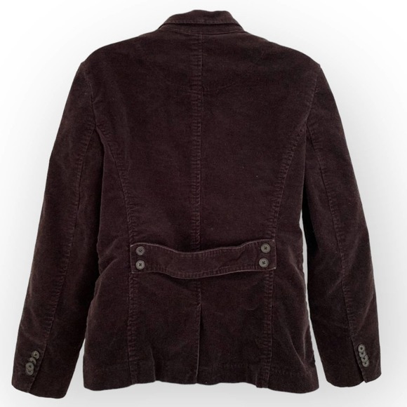 LANDS End Women's Button Front Corduroy Jacket Flap Pockets Brown Size 12 - Picture 2 of 8